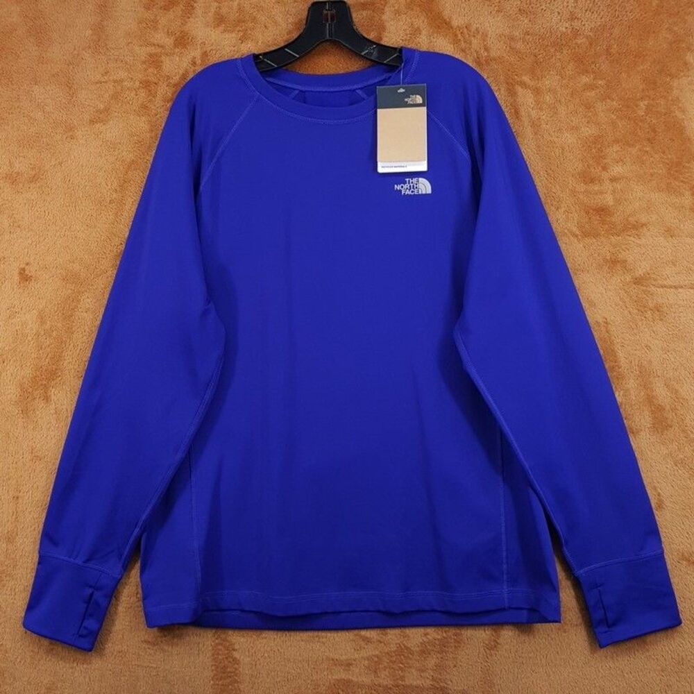THE NORTH FACE Shirt Mens XL Blue Pullover Crew Winter Warm Essential Thumbholes